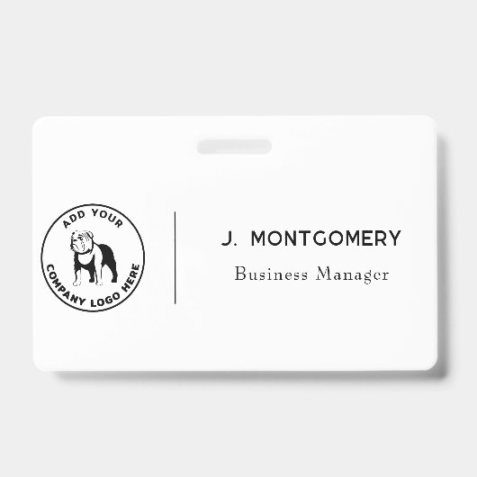 Minimalistische Business Logo Vet Tech-medewerkers Badge (Front)