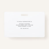 Minimalistische Business Logo Vet Tech-medewerkers Badge (Achterkant)