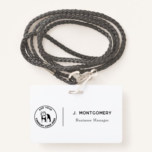 Minimalistische Business Logo Vet Tech-medewerkers Badge (Voorkant met draagriem)