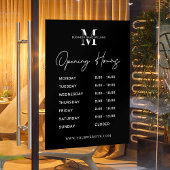 Minimalistische Business Logo Zwart Wit Openingsti Raamsticker