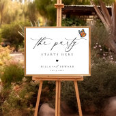 Minimalistische Butterfly Wedding Welkomstbord Poster