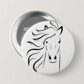 Minimalistische Button voor HORSE-tekening (Voorkant /achterkant)