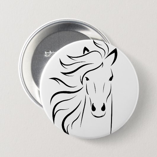 Minimalistische Button voor HORSE-tekening (Voorkant /achterkant)