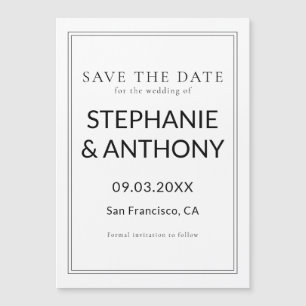 Minimalistische BW Monogram Wildflower Wedding