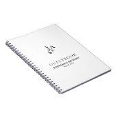 Minimalistische BW Monogram Wildflower Wedding Notitieboek (Rechterzijde)