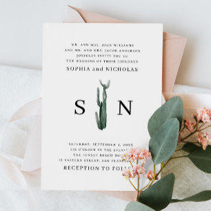 minimalistische cactus Elegante Woestijn Boho br Kaart