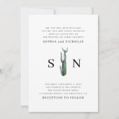 minimalistische cactus | Elegante Woestijn Boho br Kaart (Voorkant)