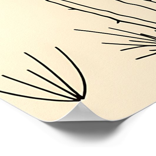 Minimalistische Cactus Line Art Poster (Hoek)