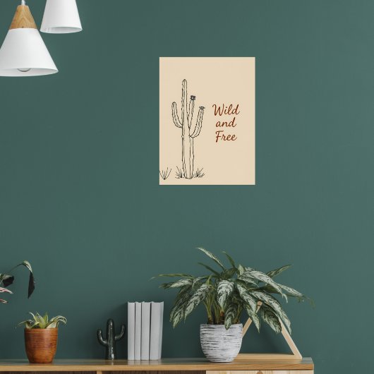 Minimalistische Cactus Line Art Poster (Woonkamer 1)