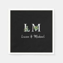 Minimalistische Cactus Monogram Naam Zwarte Cockta