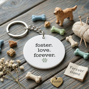 Minimalistische cadeau voor helden in de pleegzorg sleutelhanger