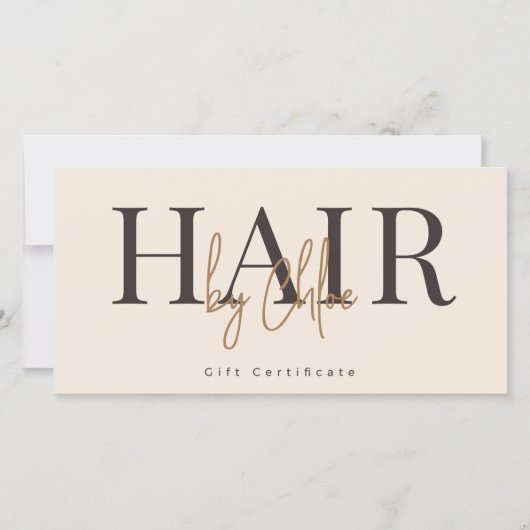 Minimalistische cadeaubon voor kapper (Voorkant)