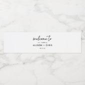 Minimalistische cadeaus voor onze bruiloft waterfles etiket (Enkel label)