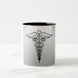Minimalistische Caduceus-Mok: sip met stijl Tweekleurige Koffiemok