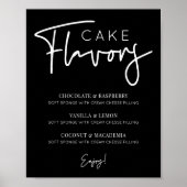 Minimalistische cake smaken menu Eenvoudig Zwart M Poster (Voorkant)
