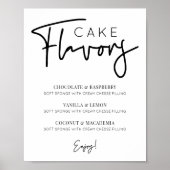 Minimalistische cake smaken menu Simple Script Fon Poster (Voorkant)