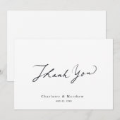 Minimalistische Caligrafie Wedding Bedankkaart (Voorkant / Achterkant)