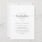 Minimalistische Calligrafie Silver Graduation Part Kaart (Voorkant)