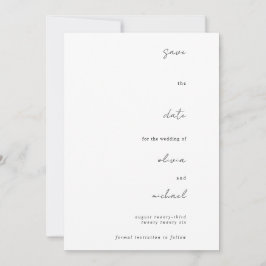 Minimalistische Calligrafie Trouwdatumkaart Save The Date