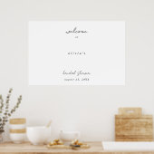 Minimalistische Calligraphy Bruidsfeest Verwelkomi Poster (Keuken)