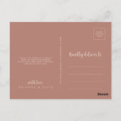 Minimalistische Calligraphy Terracotta Dankjewel Briefkaart (Achterkant)