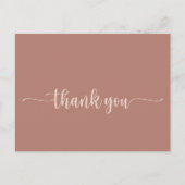 Minimalistische Calligraphy Terracotta Dankjewel Briefkaart (Voorkant)