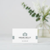 Minimalistische Camerafotograaf Mint Twee Zijden Visitekaartje (Staand voorkant)