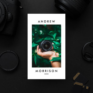 Minimalistische camerafotograaf visitekaartje
