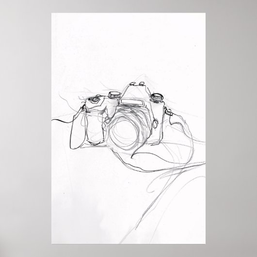 Minimalistische camerasketch - poster (Voorkant)