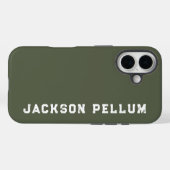 Minimalistische Camo Groen Monogram Naam Case-Mate iPhone Case (Achterkant (horizontaal))