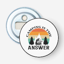 Minimalistische Camping Badge Flesopener