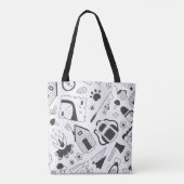 Minimalistische Camping Canvas tas – Zwart & Wit (Achterkant)
