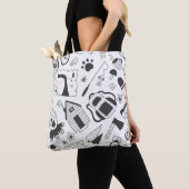 Minimalistische Camping Canvas tas – Zwart & Wit (Dichtbij)