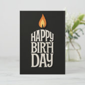 Minimalistische Candle Flame Verjaardag Kaart (Staand voorkant)