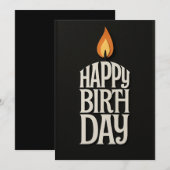 Minimalistische Candle Flame Verjaardag Kaart (Voorkant / Achterkant)
