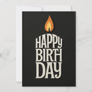 Minimalistische Candle Flame Verjaardag Kaart