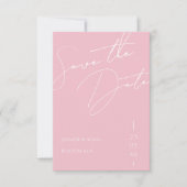 Minimalistische Candy Roze Script Typografie Bruil Save The Date (Voorkant)