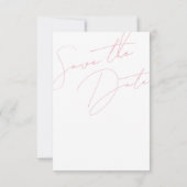 Minimalistische Candy Roze Script Typografie Bruil Save The Date (Achterkant)