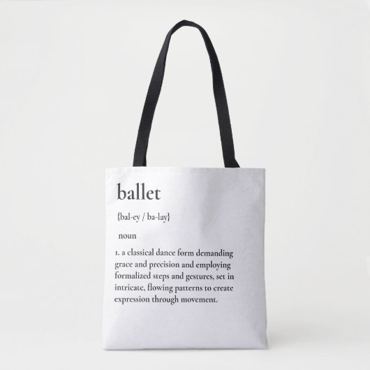 Minimalistische Canvas tas voor balletdefinitie (Voorkant)