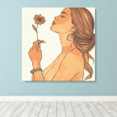 Minimalistische Canvasprint van Vrouwelijke Schoon Canvas Afdruk (Insitu (Houten vloer))
