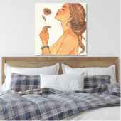 Minimalistische Canvasprint van Vrouwelijke Schoon Canvas Afdruk (Insitu (Slaapkamer))