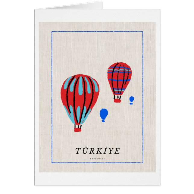Minimalistische Cappadocia Poster - Türkiye Souven (Voorkant)