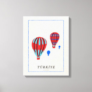 Minimalistische Cappadocia Poster - Türkiye Souven Canvas Afdruk