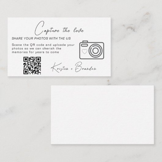 Minimalistische Capture The Love Kaart Sjabloon, Q (Voorkant / Achterkant)