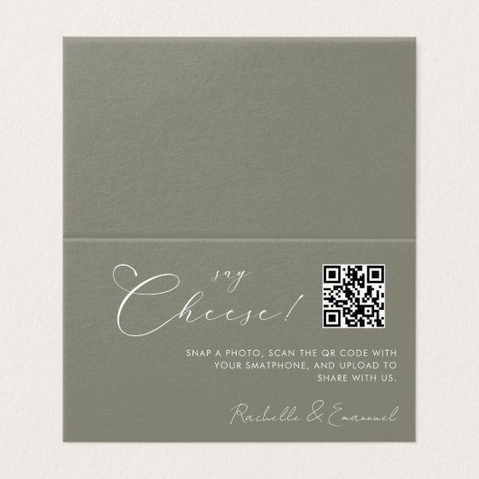 Minimalistische Capture The Love QR-code Gevouwen  Kaart (Buitenkant ongevouwen)