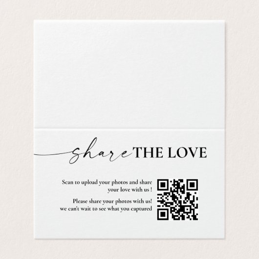 Minimalistische Capture The Love QR-code Gevouwen Kaart (Buitenkant ongevouwen)
