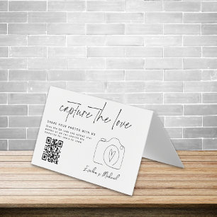 Minimalistische Capture The Love QR-code Gevouwen  Kaart