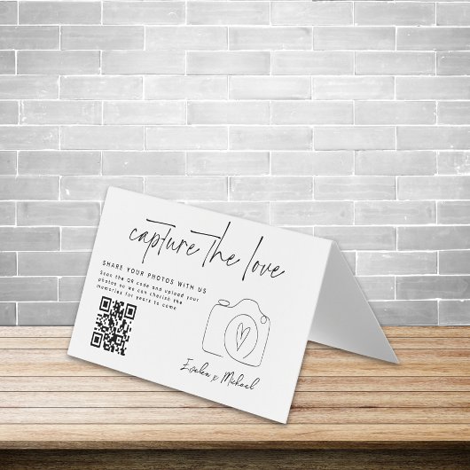 Minimalistische Capture The Love QR-code Gevouwen  Kaart