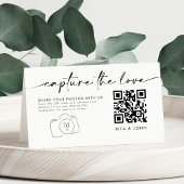 Minimalistische Capture The Love QR-code Gevouwen Kaart
