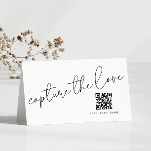 Minimalistische Capture The Love QR-code Gevouwen Kaart